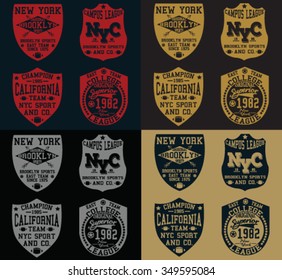 Varsity sports emblem vector print and varsity. For t-shirt or other uses in vector.