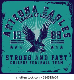 Varsity sports emblem.Shirt graphic design