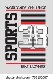 varsity sports lines numbers poster vector