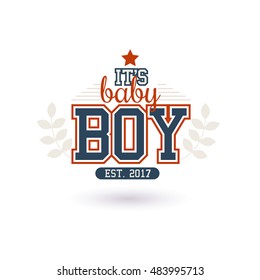 Varsity Style New Baby Boy 2016 Shower Isolated On White