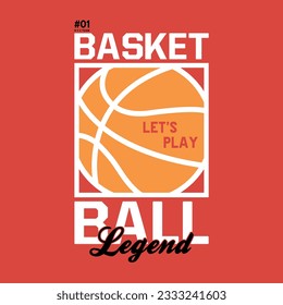 varsity style print design as vector with basketball ball drawing