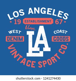 Varsity Style Tee Print Design As Vector