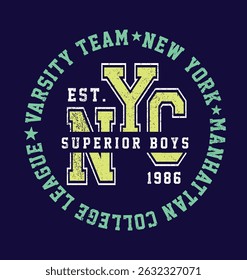 Varsity Team college slogan vector illustration for tshirt and other uses.