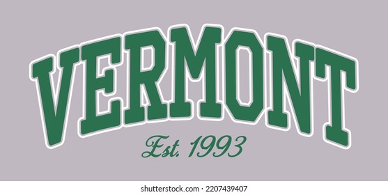 varsity text vector slogan design vermont design t-shirt