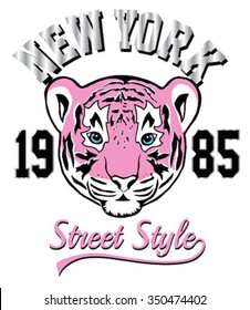 Varsity Tiger Print For T-shirt