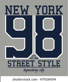 varsity t-shirt graphic, vector design