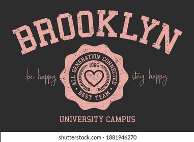 Varsity Typography Vector Illustration.Vector T-shirt Graphic.
