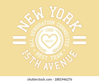 varsity typography vector illustration.Vector t-shirt graphic.
