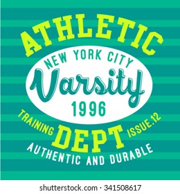 Varsity Vector Graphics and typography t-shirt design for apparel.