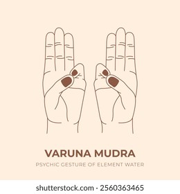 VARUNA MUDRA. YOGA. Yogic hand gesture. Yoga hand mudra.