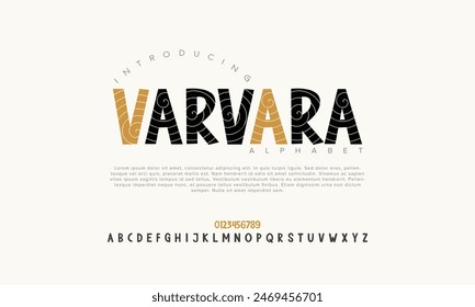 Varvara vector alphabet font for logo design