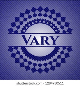 Vary emblem with denim texture