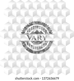 Vary grey emblem with cube white background