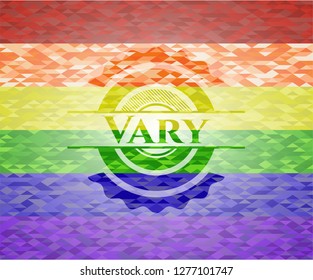 Vary on mosaic background with the colors of the LGBT flag