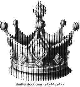 Varying grayscale stripes capture a regal crown's essence.