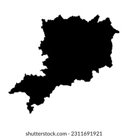 Vas County Map, Verwaltungsbezirk von Ungarn. Vektorgrafik.