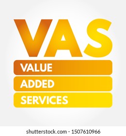 VAS - Value Added Services acronym, business concept background