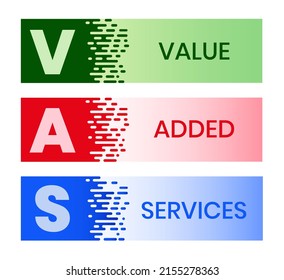 VAS - Value Added Services acronym. business concept background. vector illustration concept with keywords and icons. lettering illustration with icons for web banner, flyer, landing pag