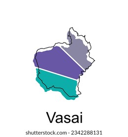 Vasai map. vector map of the India Country. Borders of for your infographic. Vector illustration design template