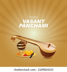 Vasant Panchami, also spelled Basant Panchami, is a festival vasant panchmi with veena
