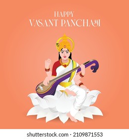 Vasant Panchami, also spelled Basant Panchami, is a festival vasant panchmi with veena
