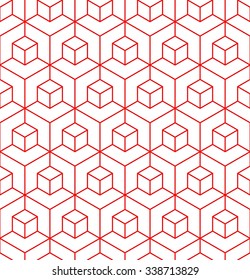 Vasarely cubes pattern, seamless geometric pattern, optical illusion