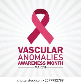 Vascular Anomalies Awareness Month. March. Holiday concept. Template for background, banner, card, poster with text inscription. Vector illustration