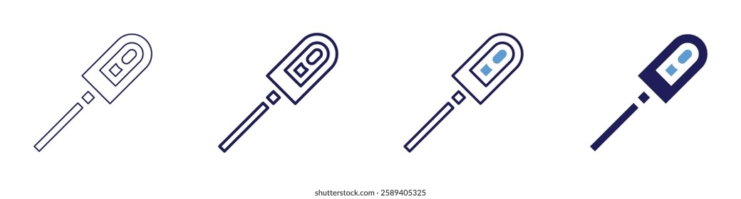 Vascular closure device icon in 4 different styles. Thin Line, Line, Bold Line, Duotone. Duotone style. Editable stroke.