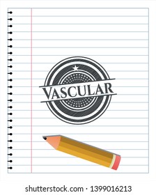 Vascular emblem drawn in pencil. Vector Illustration. Detailed.