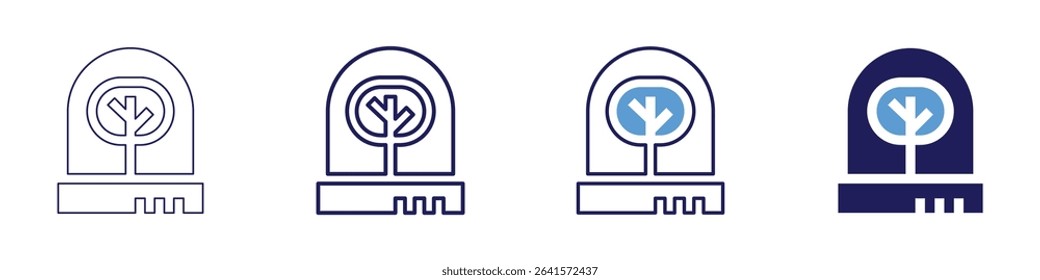Vascular plant icon in 4 different styles. Thin Line, Line, Bold Line, Duotone. Duotone style. Editable stroke.