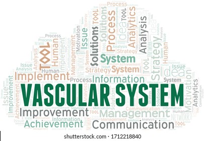 Vascular System typography vector word cloud.
