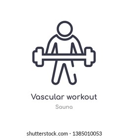 vascular workout outline icon. isolated line vector illustration from sauna collection. editable thin stroke vascular workout icon on white background