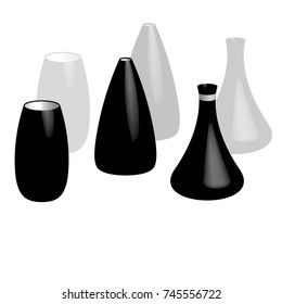 Vase 3D vector and shadow .