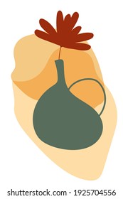 Vase abstract with plants. Vector illustration for web, cards, packages, posters, etc