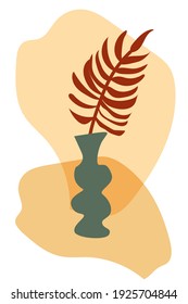 Vase abstract with plants. Vector illustration for web, cards, packages, posters, etc