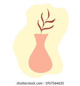 Vase abstract with plants. Vector illustration for web, cards, packages, posters, etc