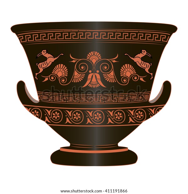 Vase Ancient Greece Pattern Animals Stock Vector Royalty Free