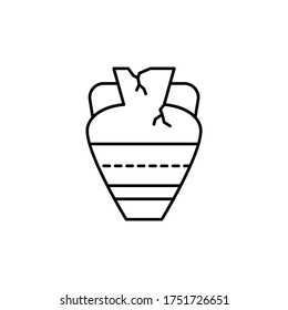 vase, antiques icon. Simple line, outline vector elements of archeology for ui and ux, website or mobile application