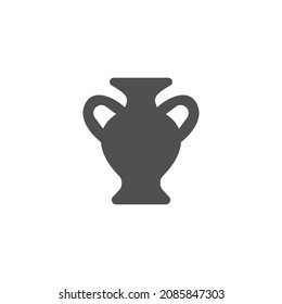 Vase Art Icon Isolated on Black and White Vector Graphic