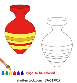 Vase to be colored. Coloring book for children. Visual game.