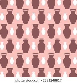 Vase beautiful colorful seamless pattern trendy vector illustration background texture