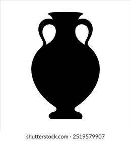 Vaso preto silhueta vetor ilustração no fundo branco