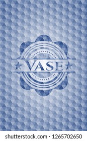 Vase blue hexagon emblem.