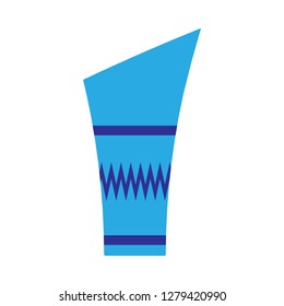 Vase blue style flat element closeup icon. Vector jug silhouette isolated white