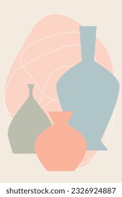 Vase boho minimalist pattern background