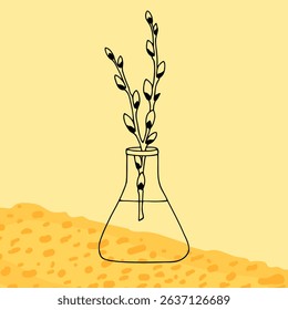 Vase with bouquet. Vector stock illustration eps10.