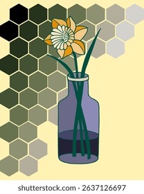 Vase with bouquet. Vector stock illustration eps10.