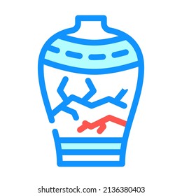 vase chinese color icon vector. vase chinese sign. isolated symbol illustration