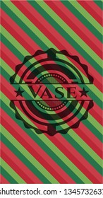 Vase christmas emblem background.