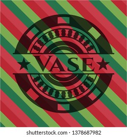 Vase christmas emblem background.